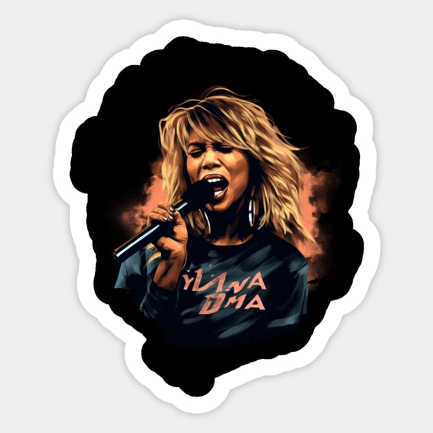 Tina Turner // 80s Style Retro Fan Art Design Sticker by Pixy Official